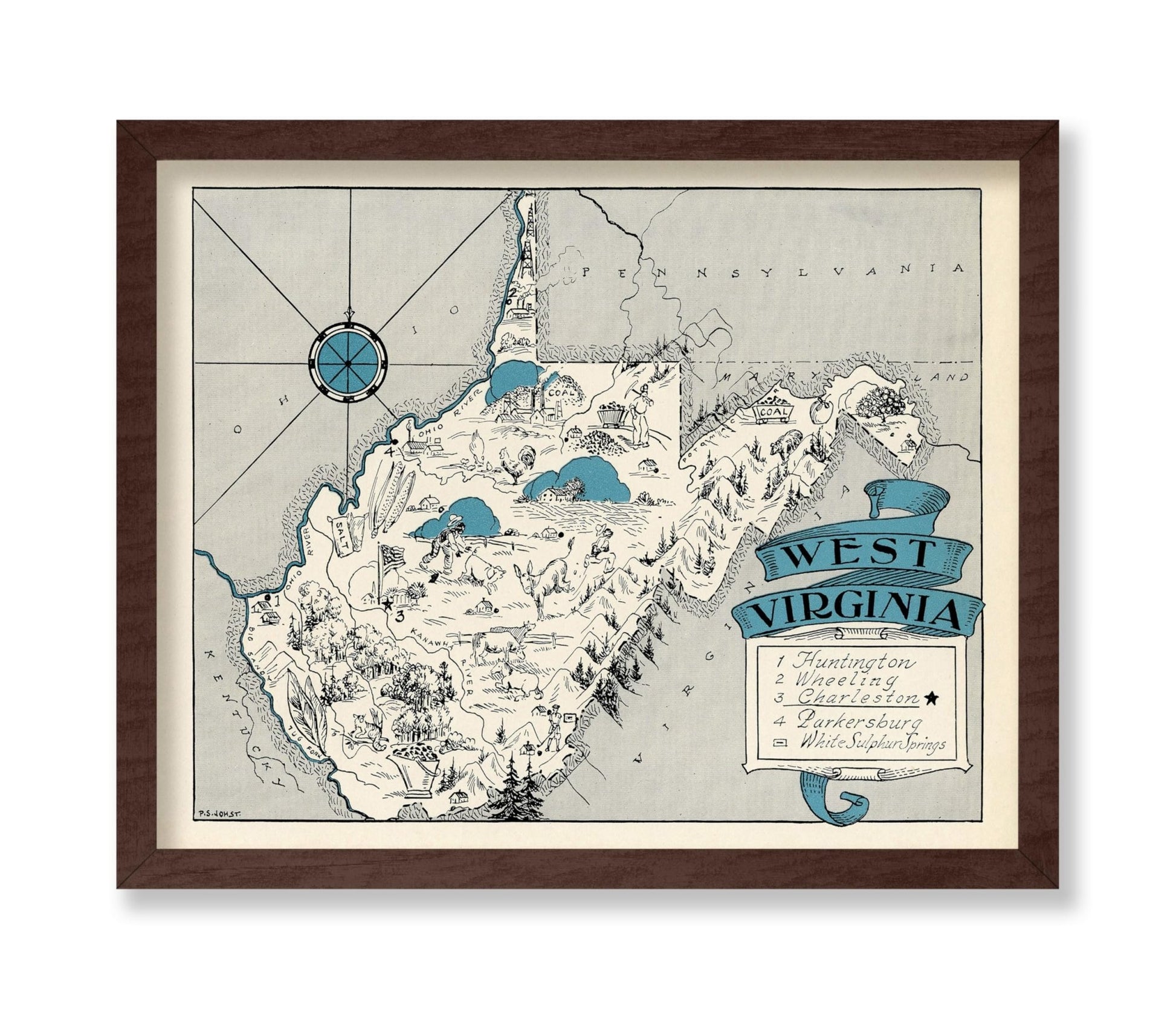 West Virginia Pictorial Map