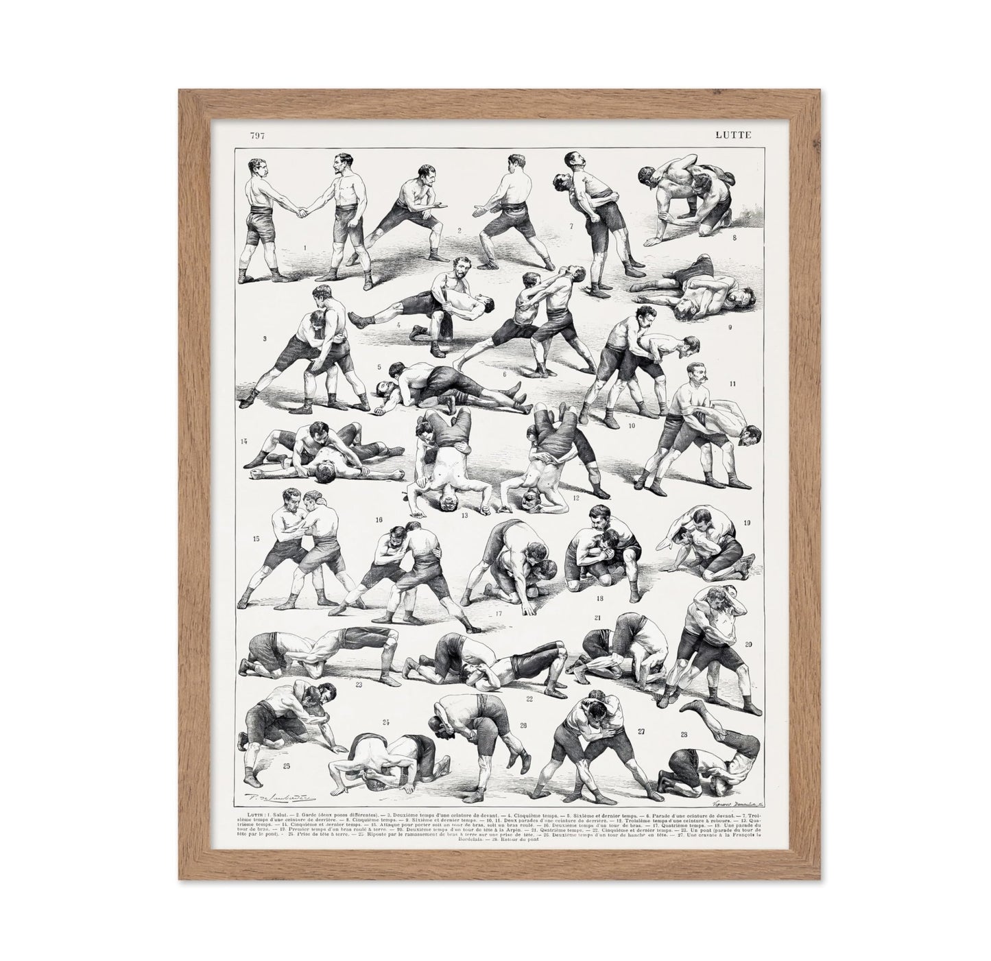 Vintage French Wrestling Illustration