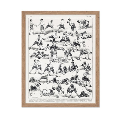 Vintage French Wrestling Illustration