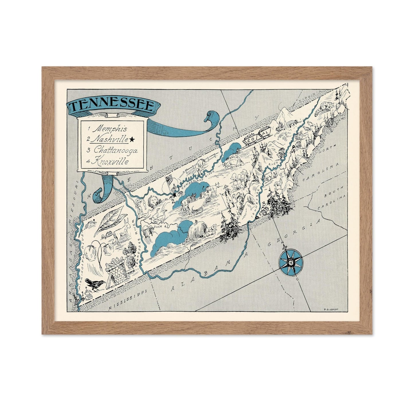Tennessee Pictorial Map