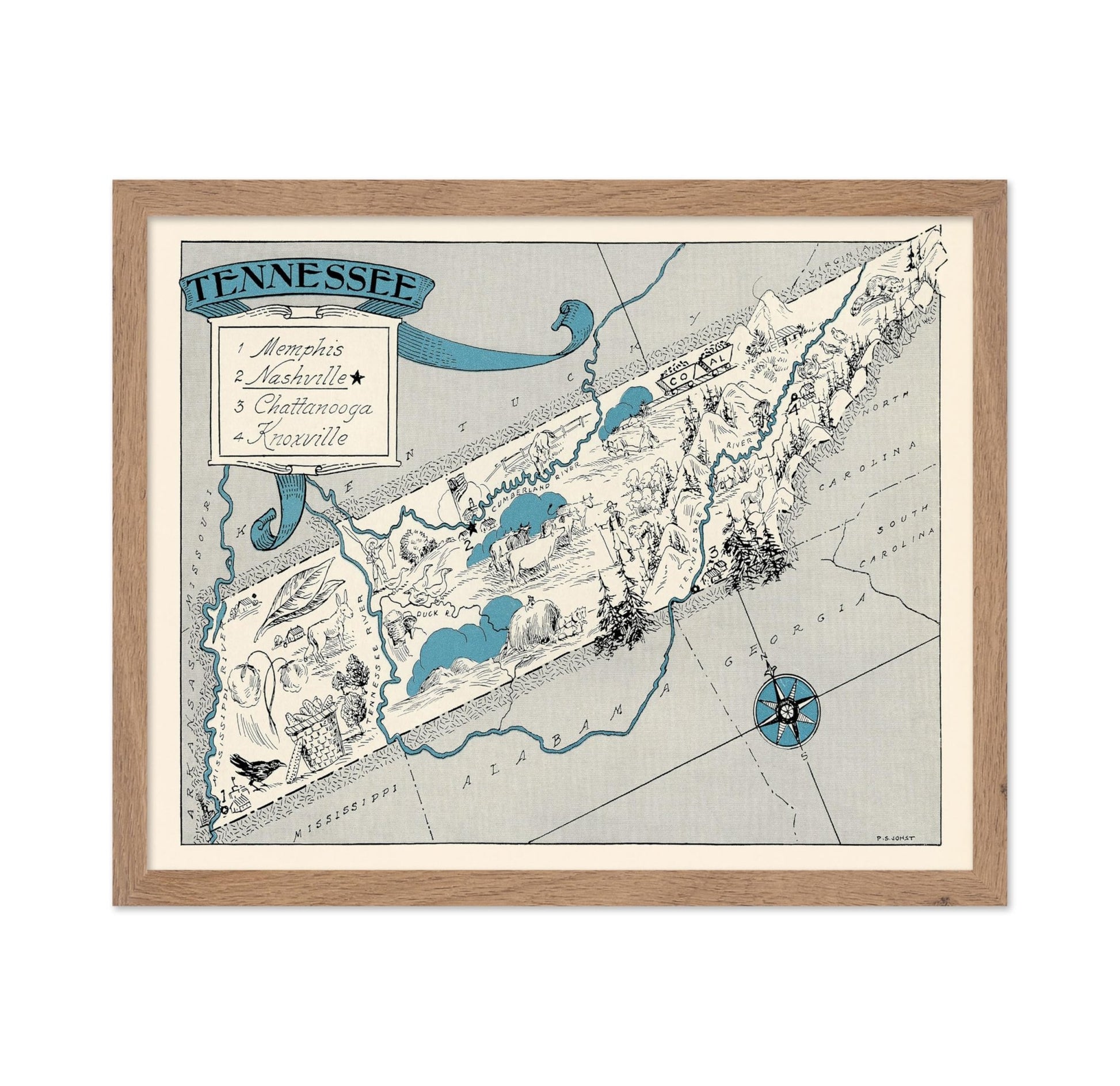 Tennessee Pictorial Map