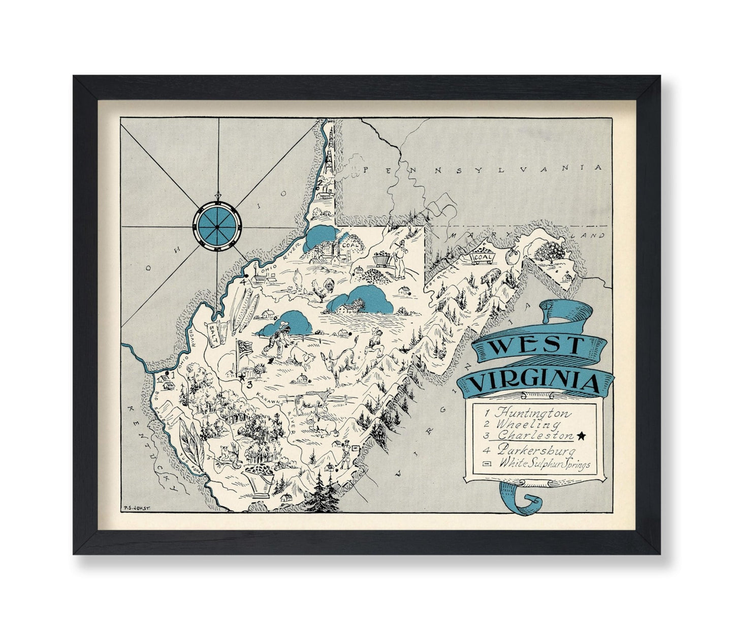 West Virginia Pictorial Map