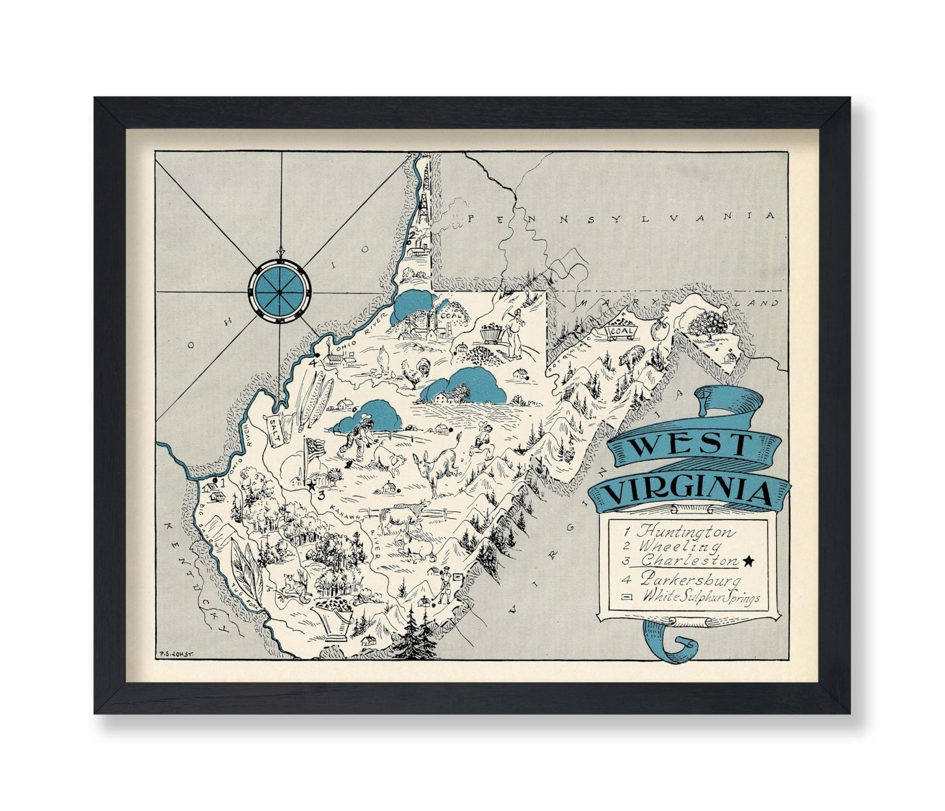 West Virginia Pictorial Map