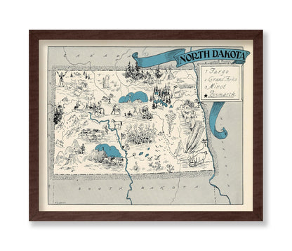 North Dakota Pictorial Map