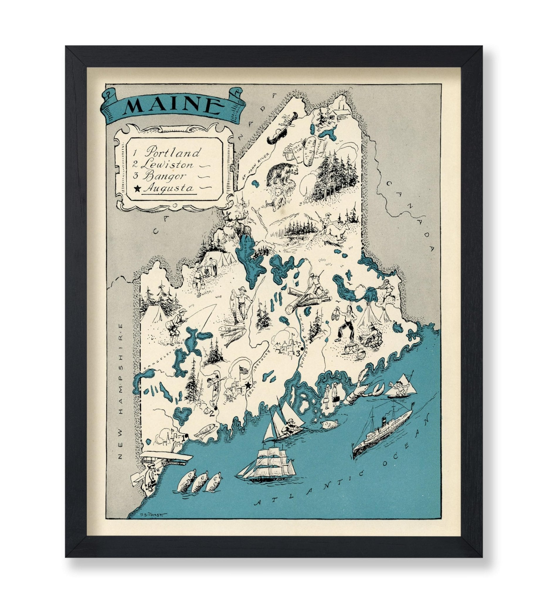 Maine Pictorial Map