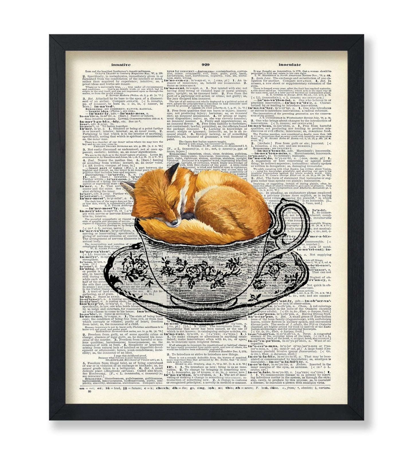 Sleeping Fox in Teacup
