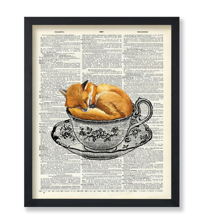 Sleeping Fox in Teacup