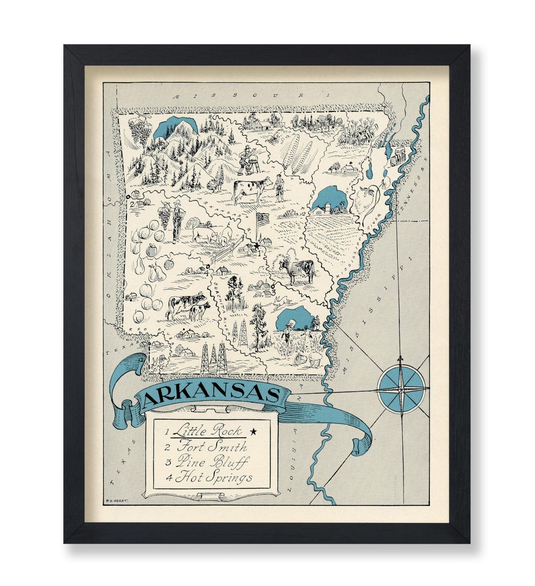 Arkansas Pictorial Map
