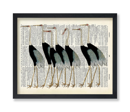 Flock of Japanese Red Crown Crane