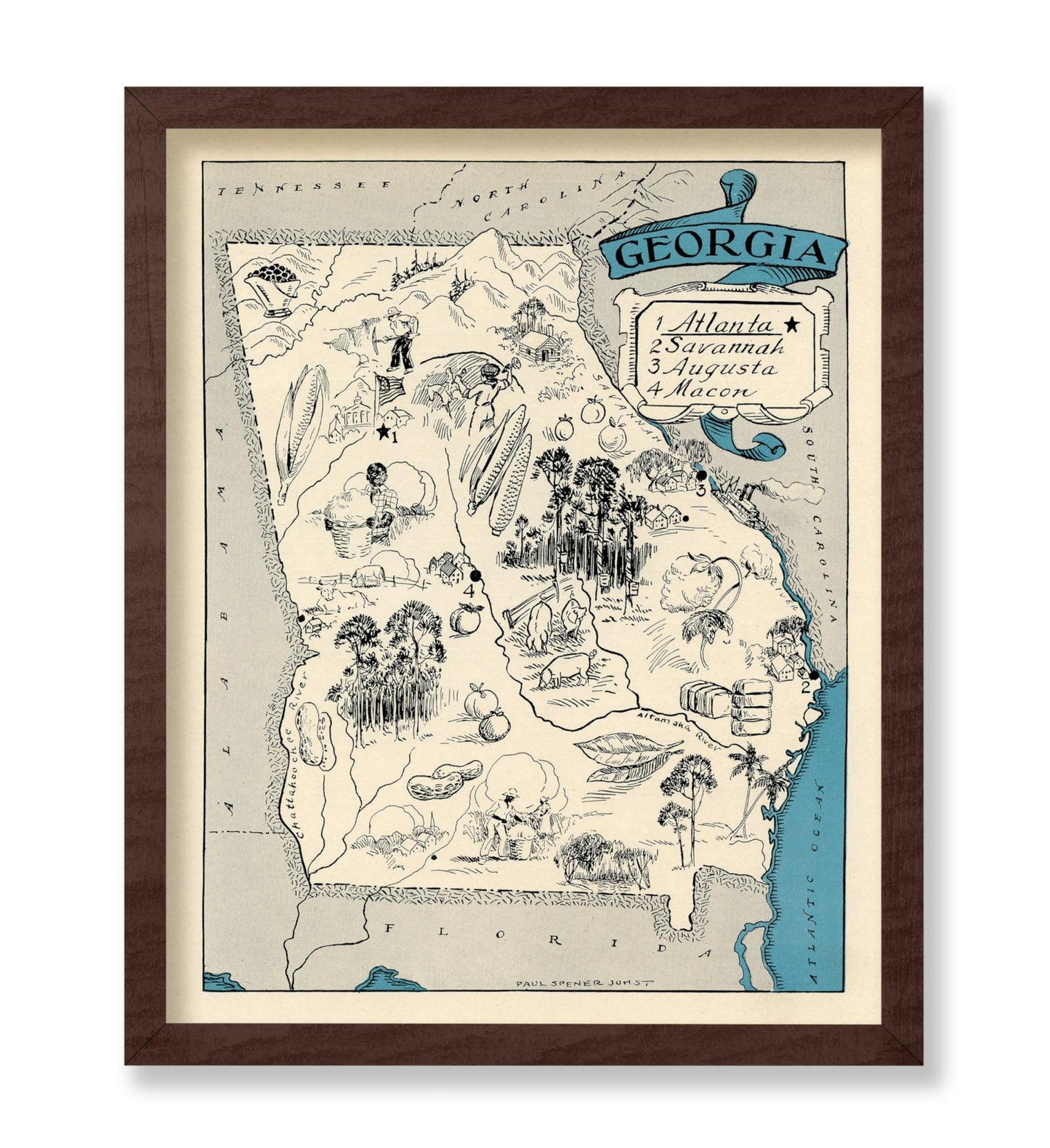 Georgia Pictorial Map