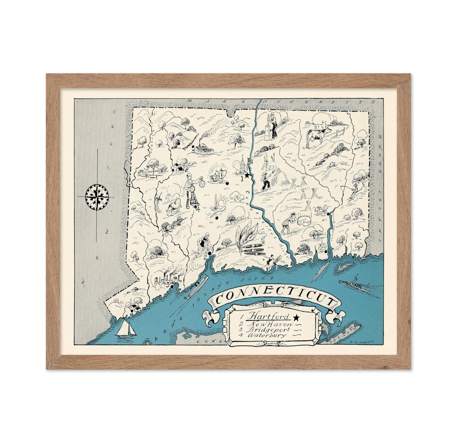 Connecticut Pictorial Map