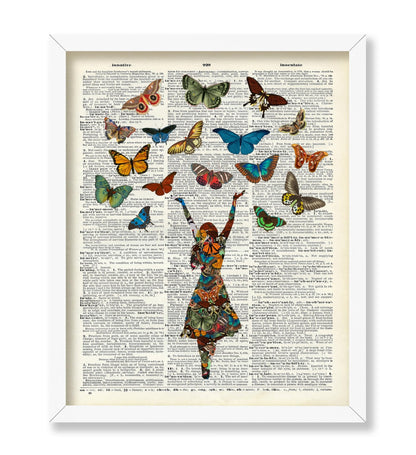 Lady and Butterflies