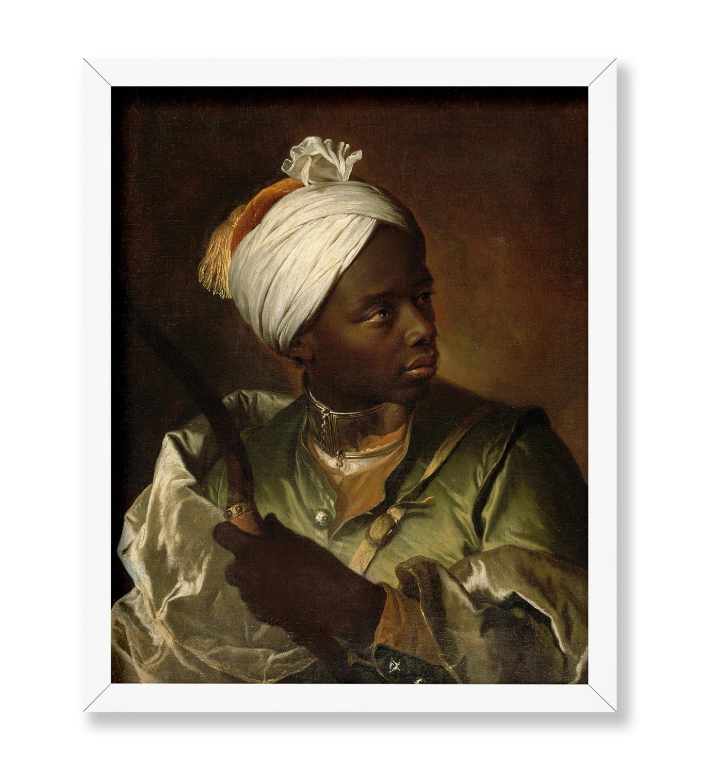 Portrait of a Black Man Holding a Bow