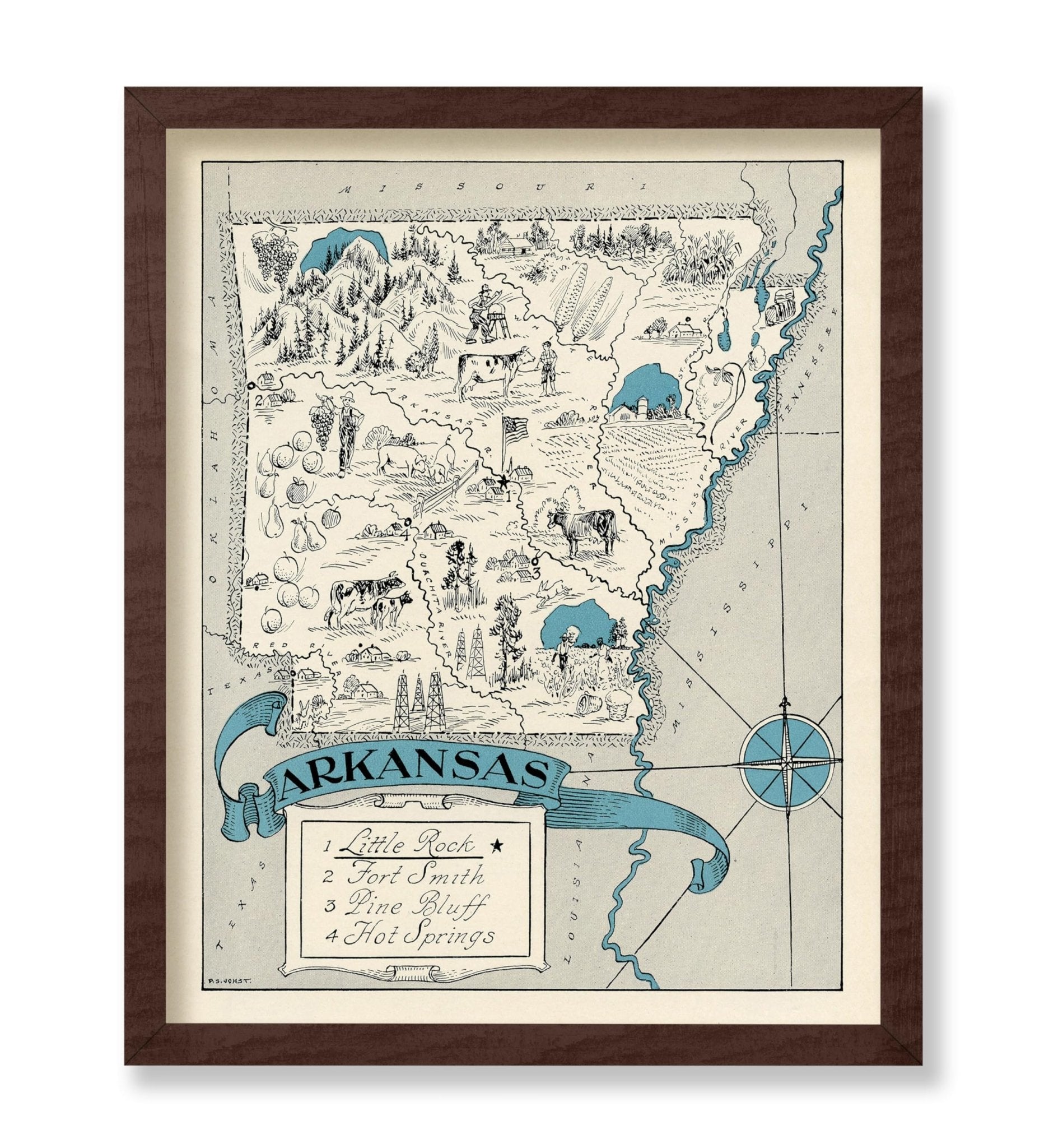 Arkansas Pictorial Map