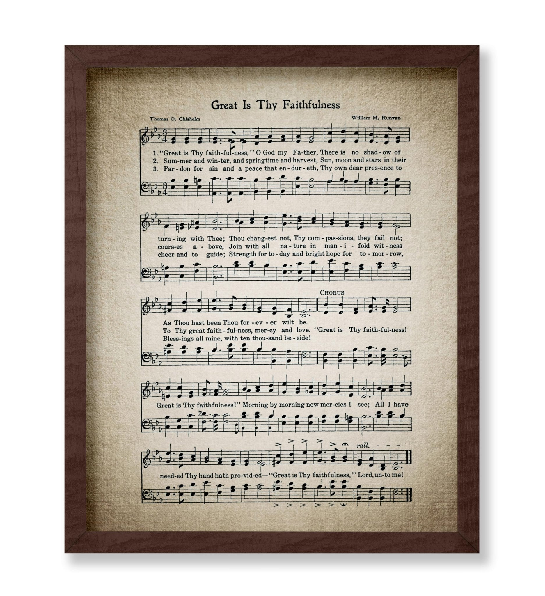 Great Is Thy Faithfulness Hymnal Sheet No1