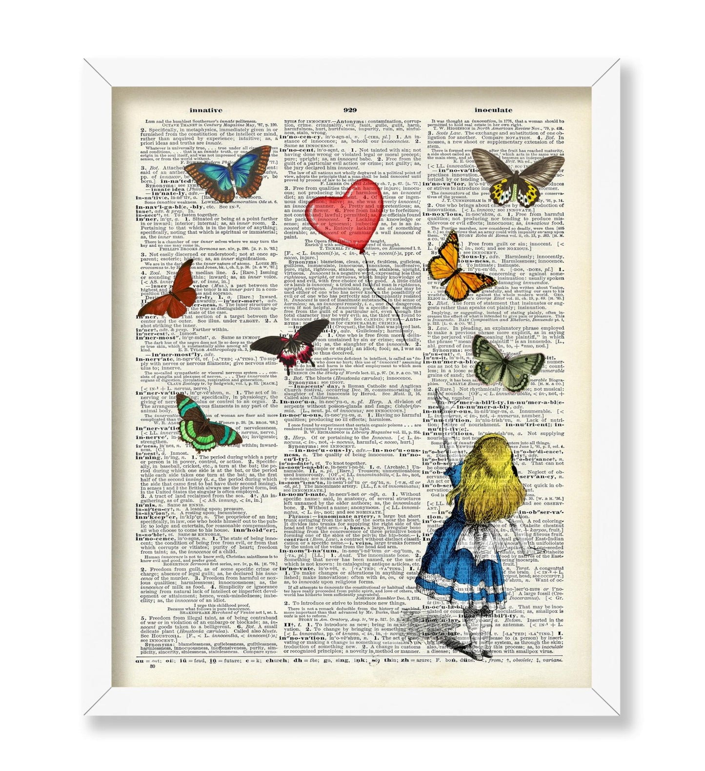 Alice with Butterflies and Heart Balloon