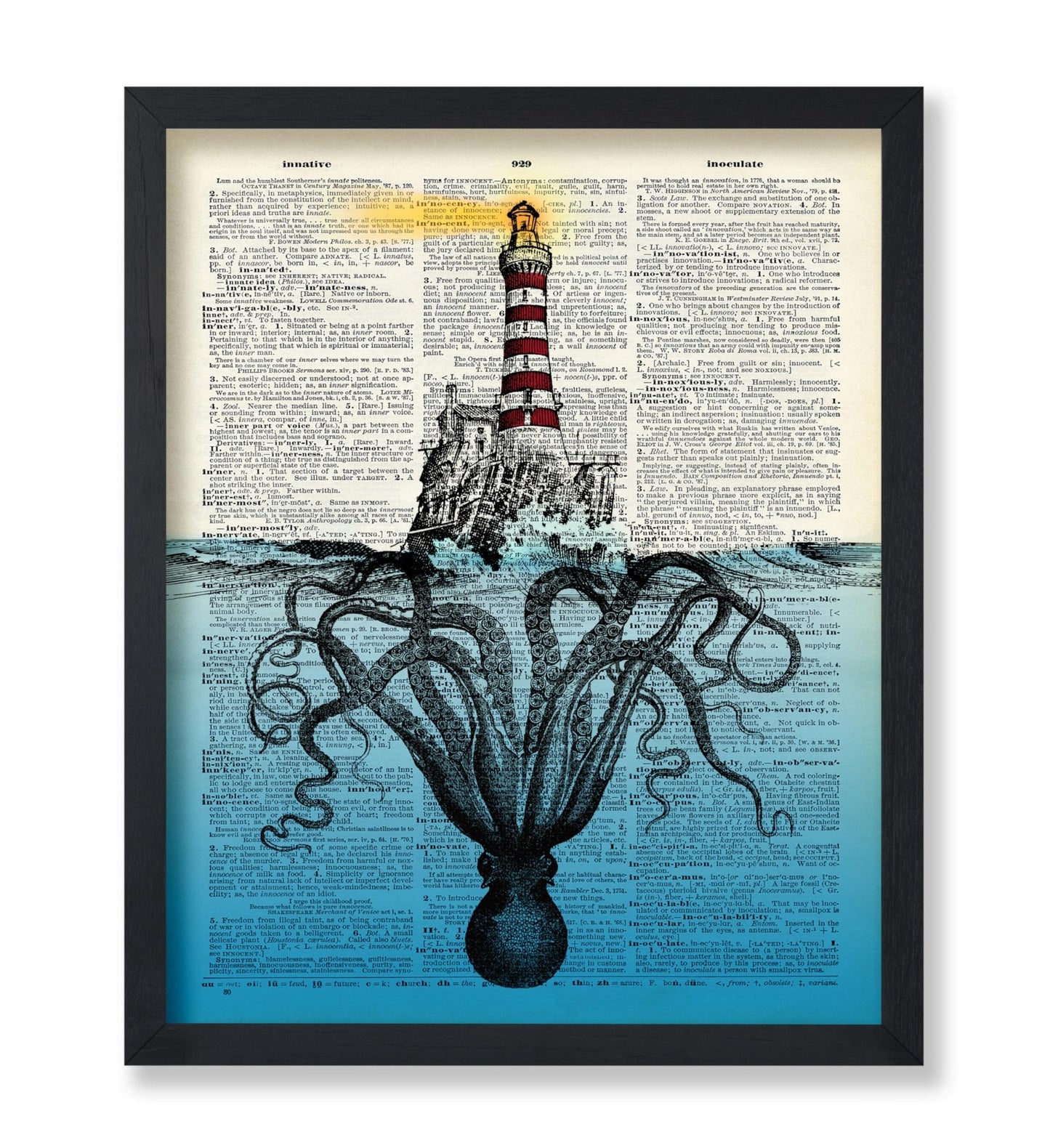 Giant Octopus Under Lighthouse