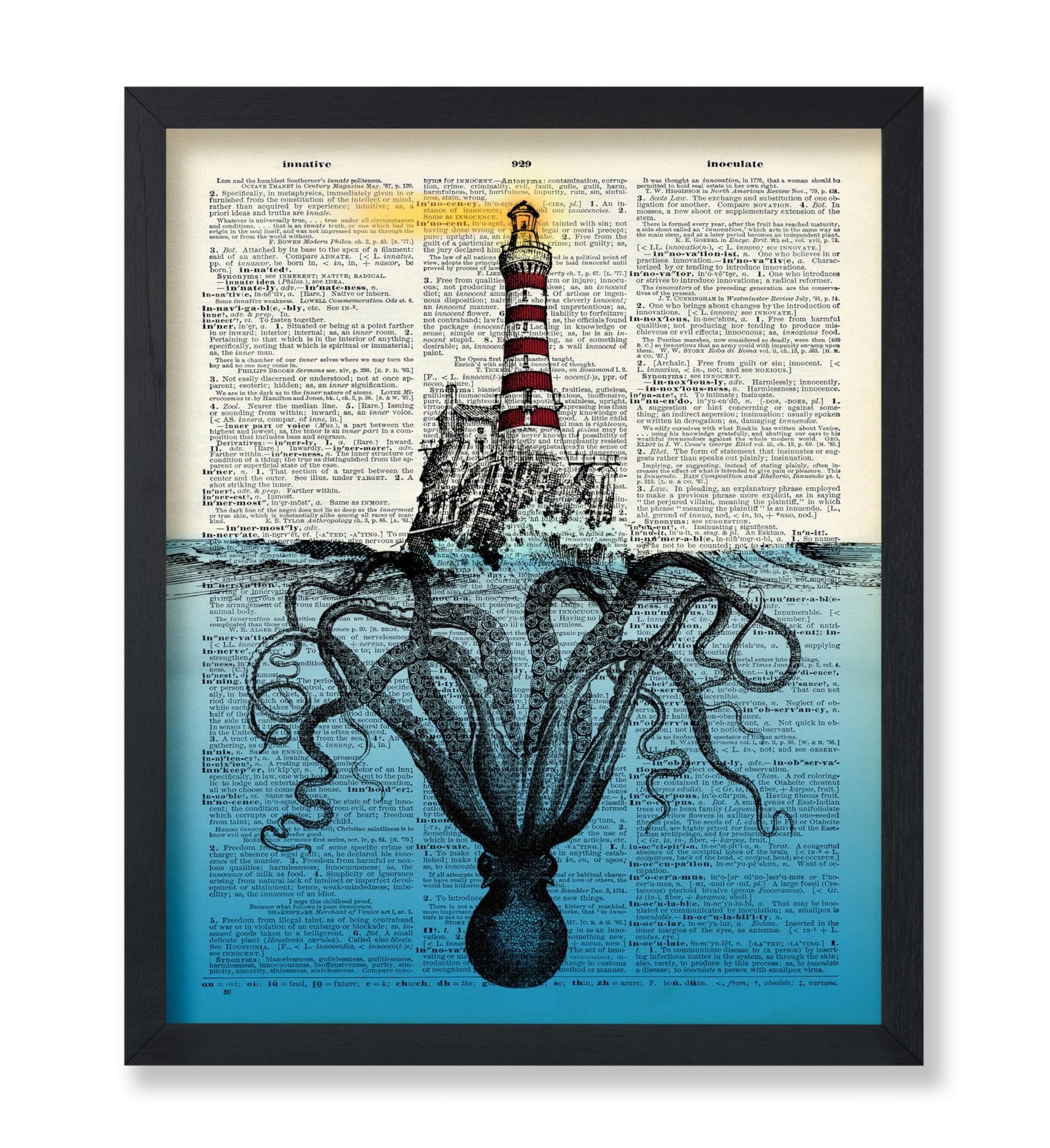 Giant Octopus Under Lighthouse