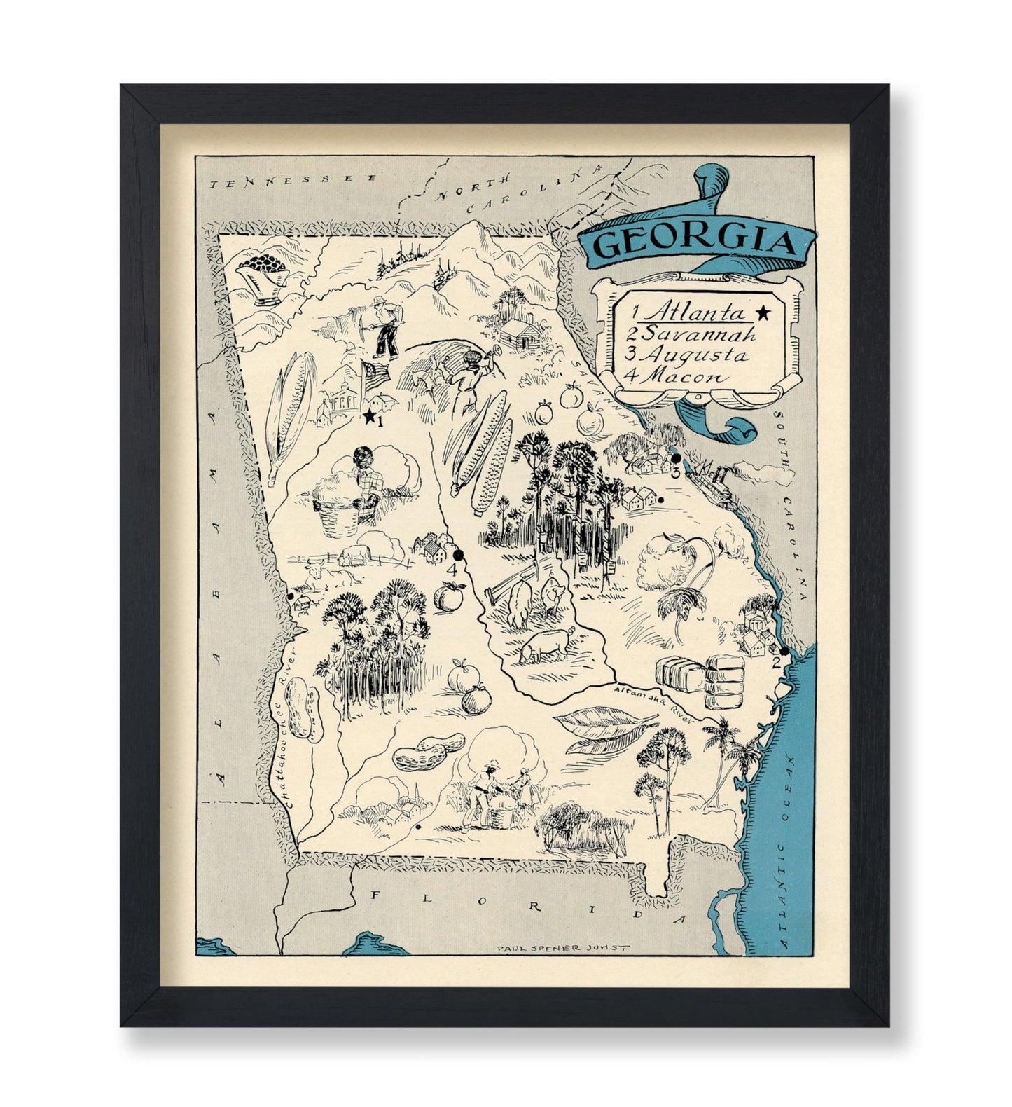 Georgia Pictorial Map