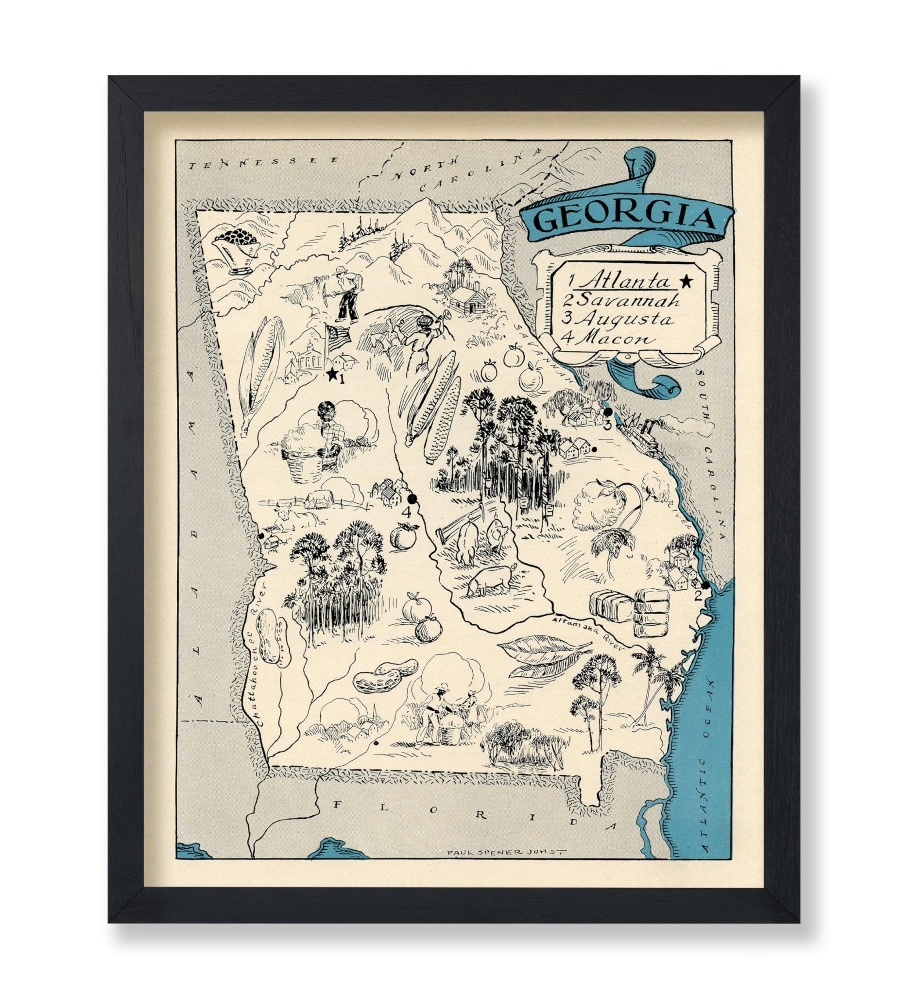 Georgia Pictorial Map