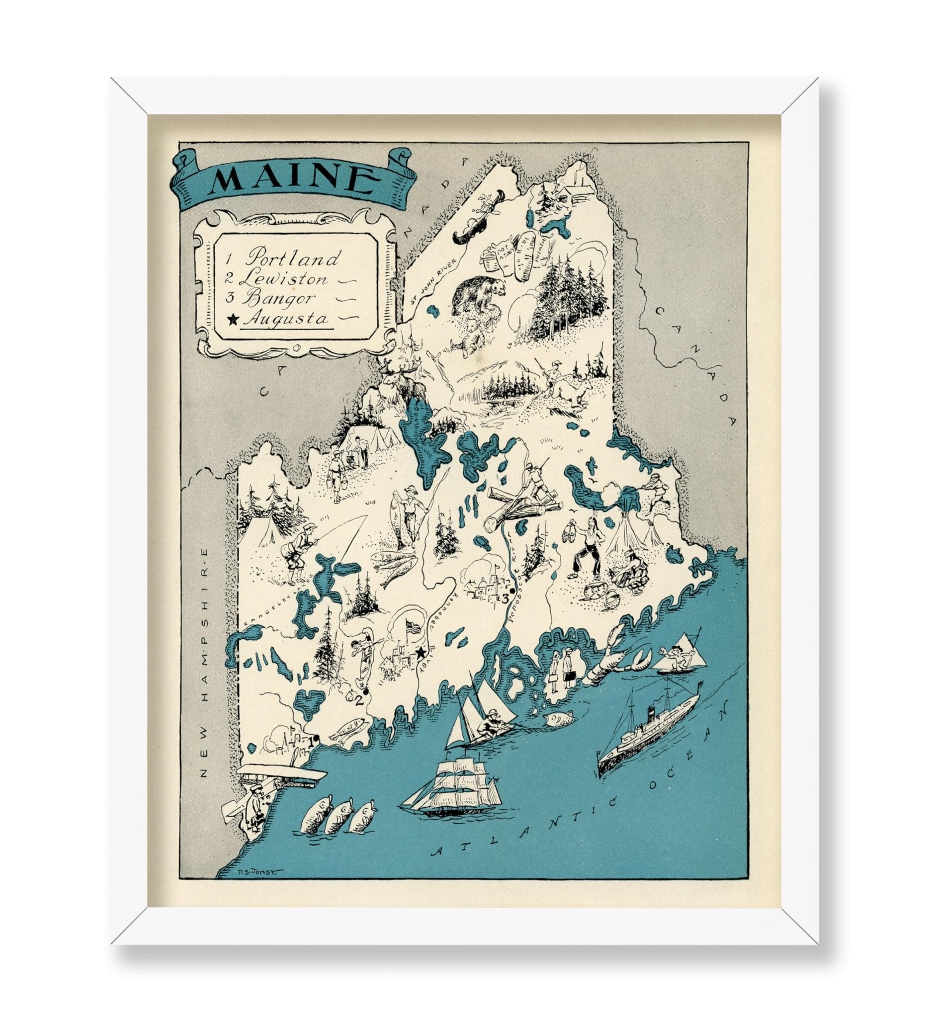Maine Pictorial Map