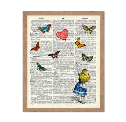 Alice with Butterflies and Heart Balloon