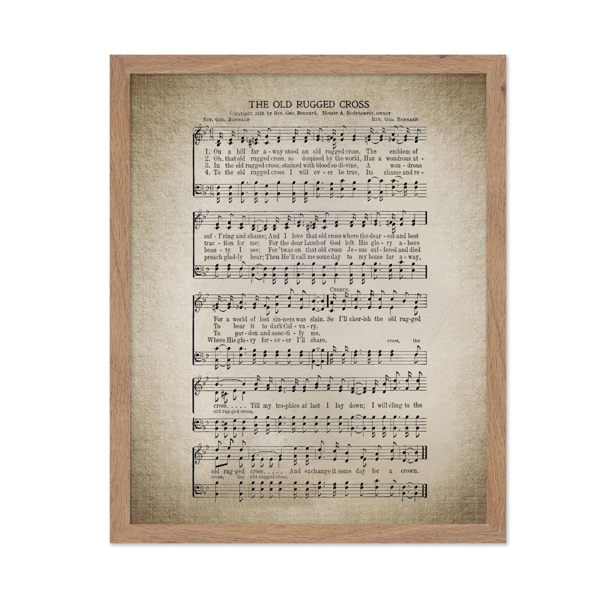 The Old Rugged Cross Hymnal Sheet No2