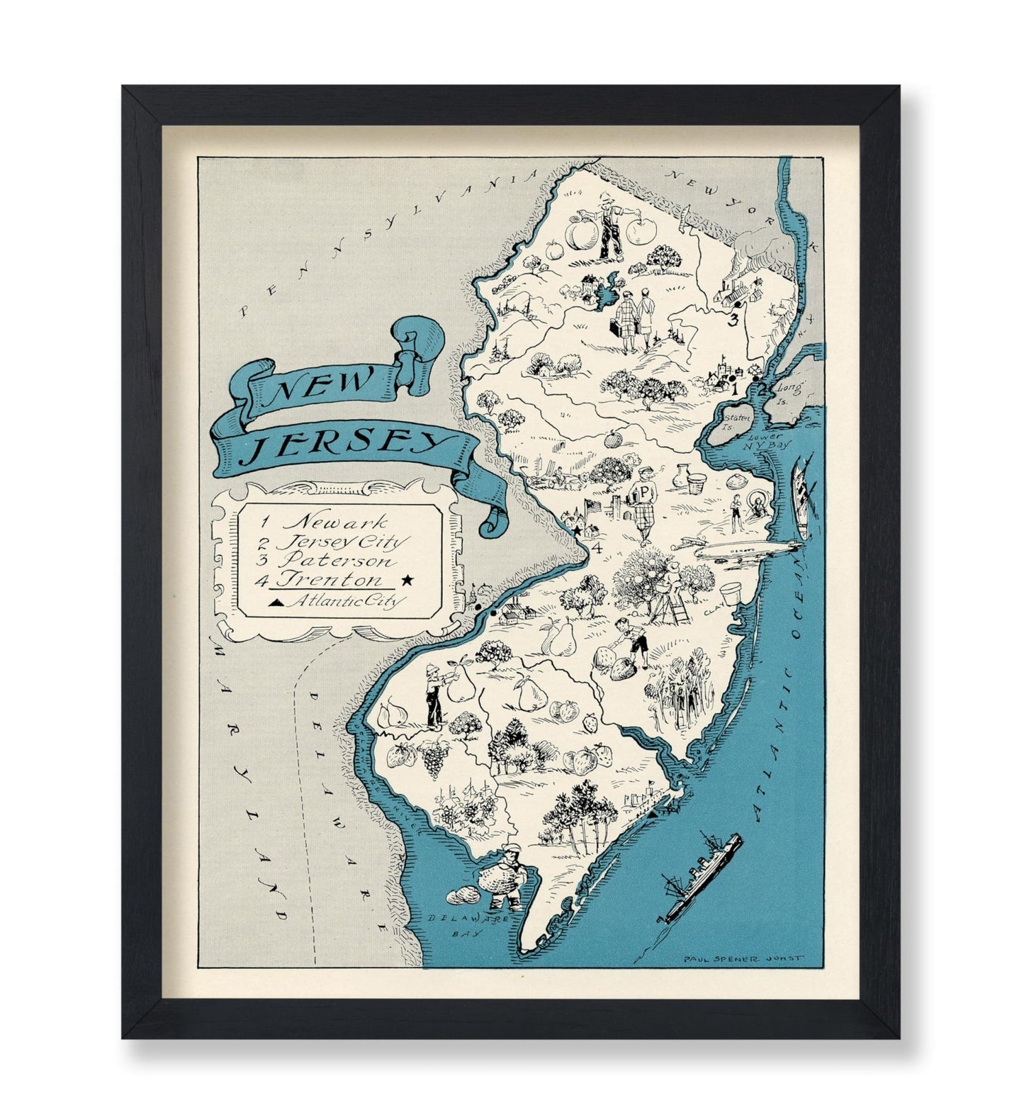 New Jersey Pictorial Map