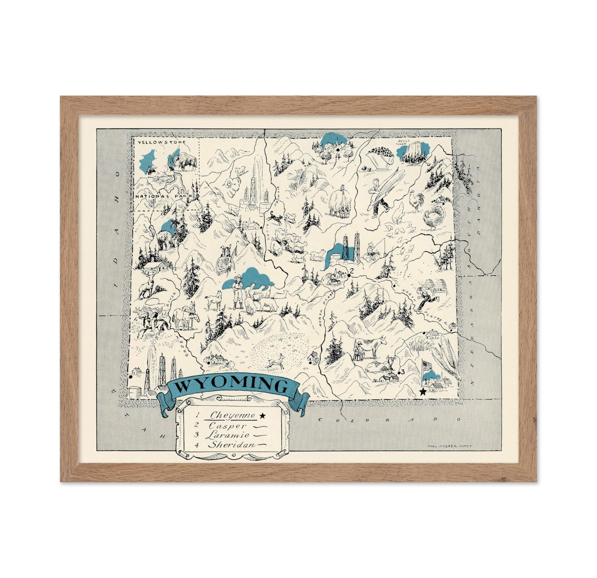Wyoming Pictorial Map