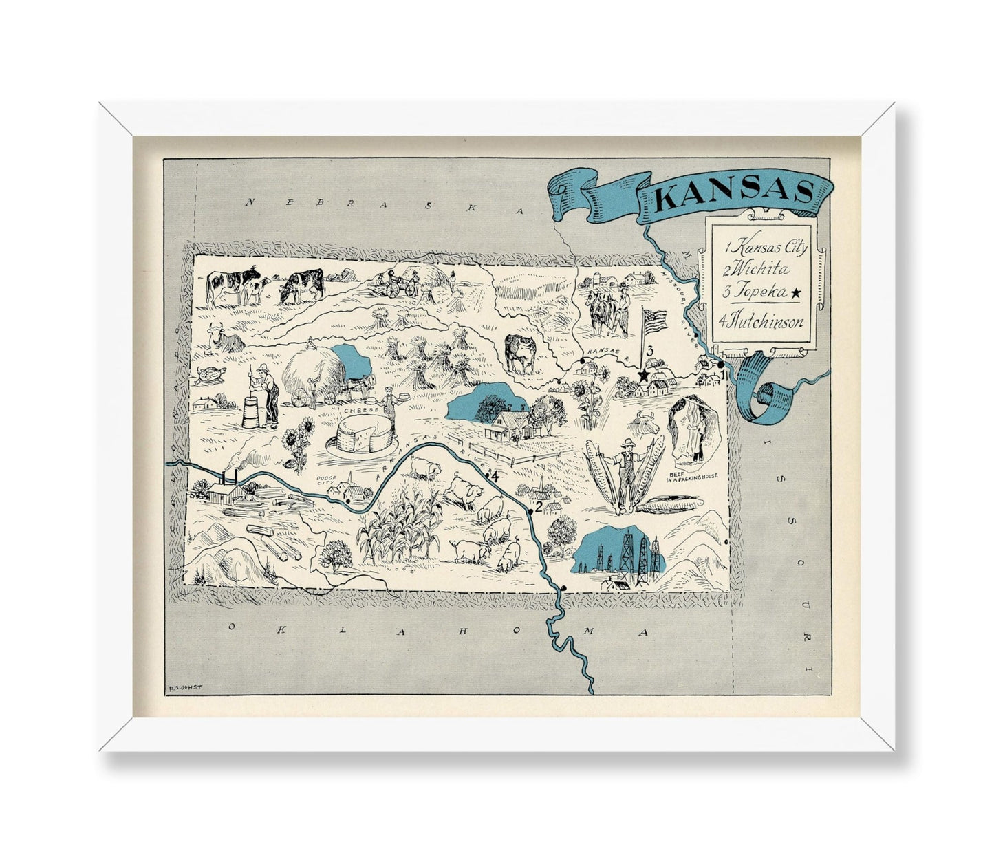 Kansas Pictorial Map
