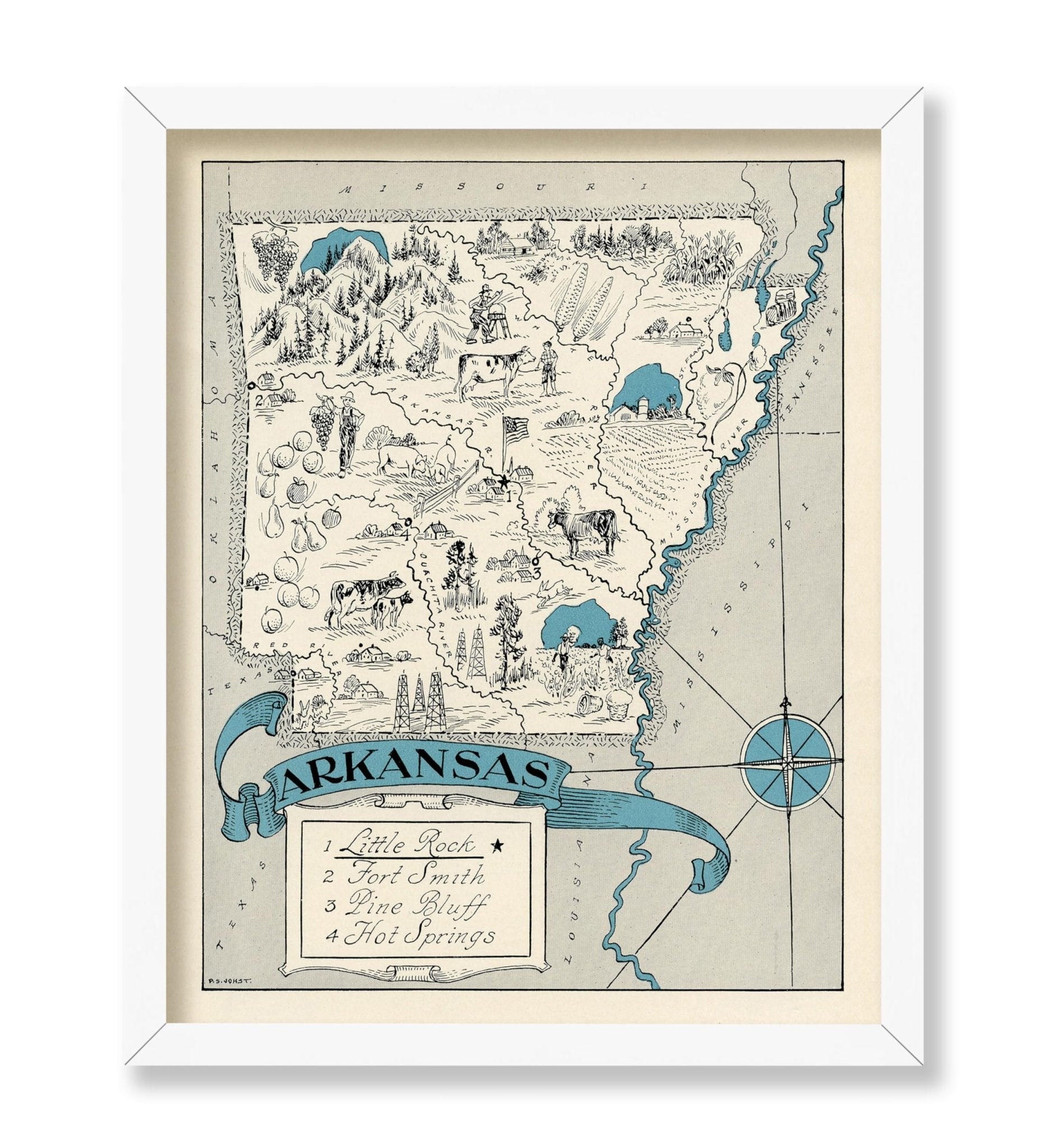 Arkansas Pictorial Map