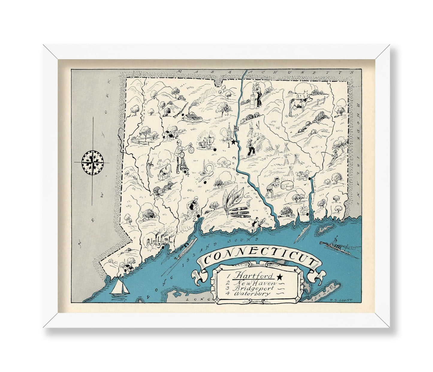 Connecticut Pictorial Map