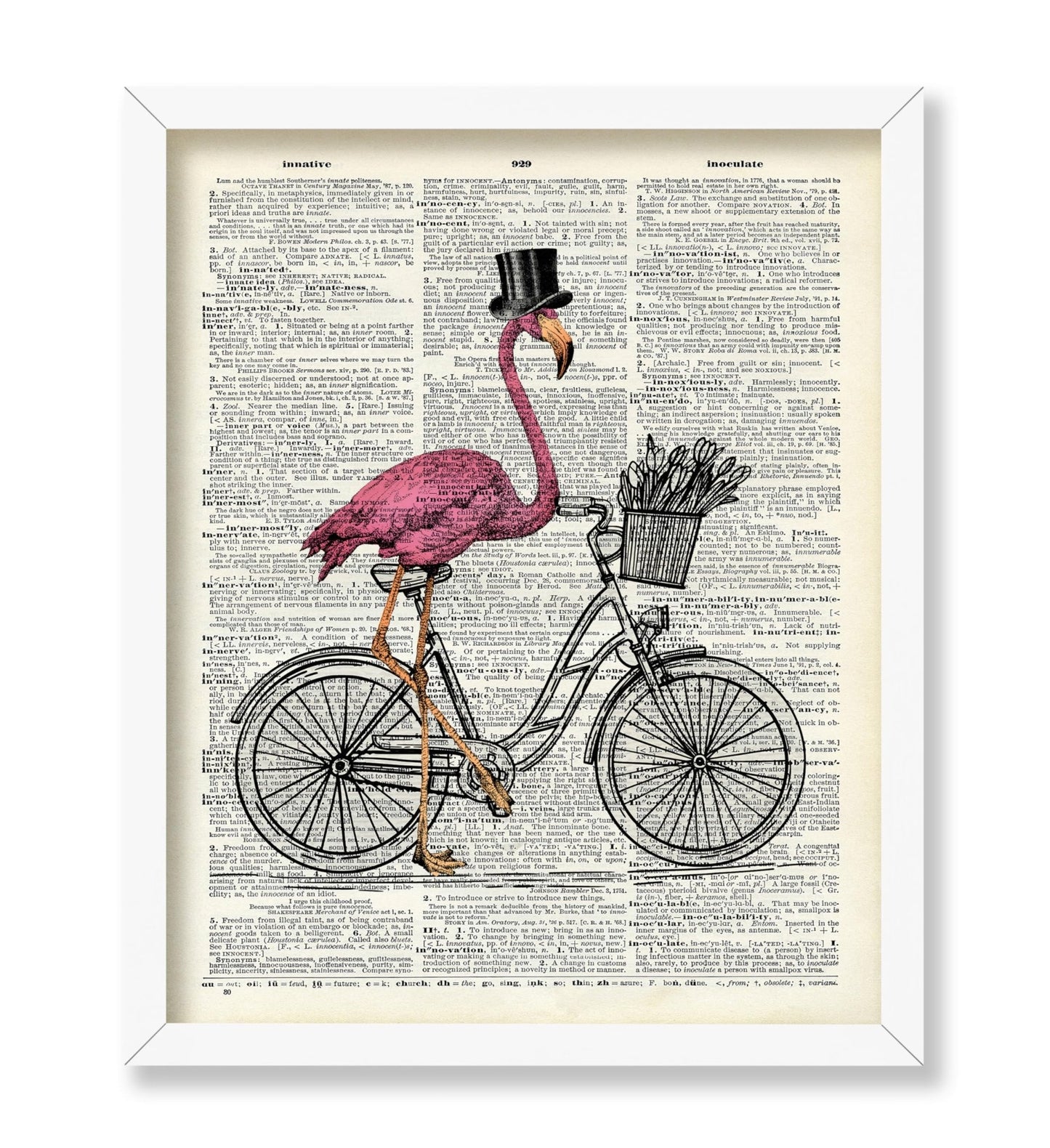 Pink Flamingo on Bicycle