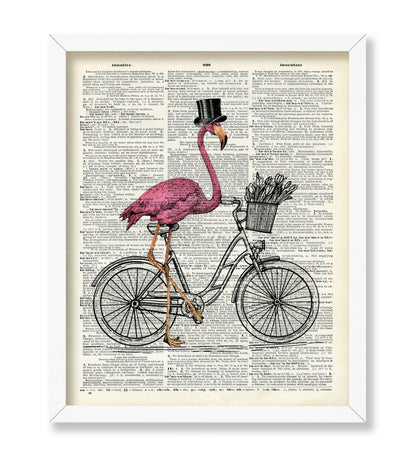 Pink Flamingo on Bicycle