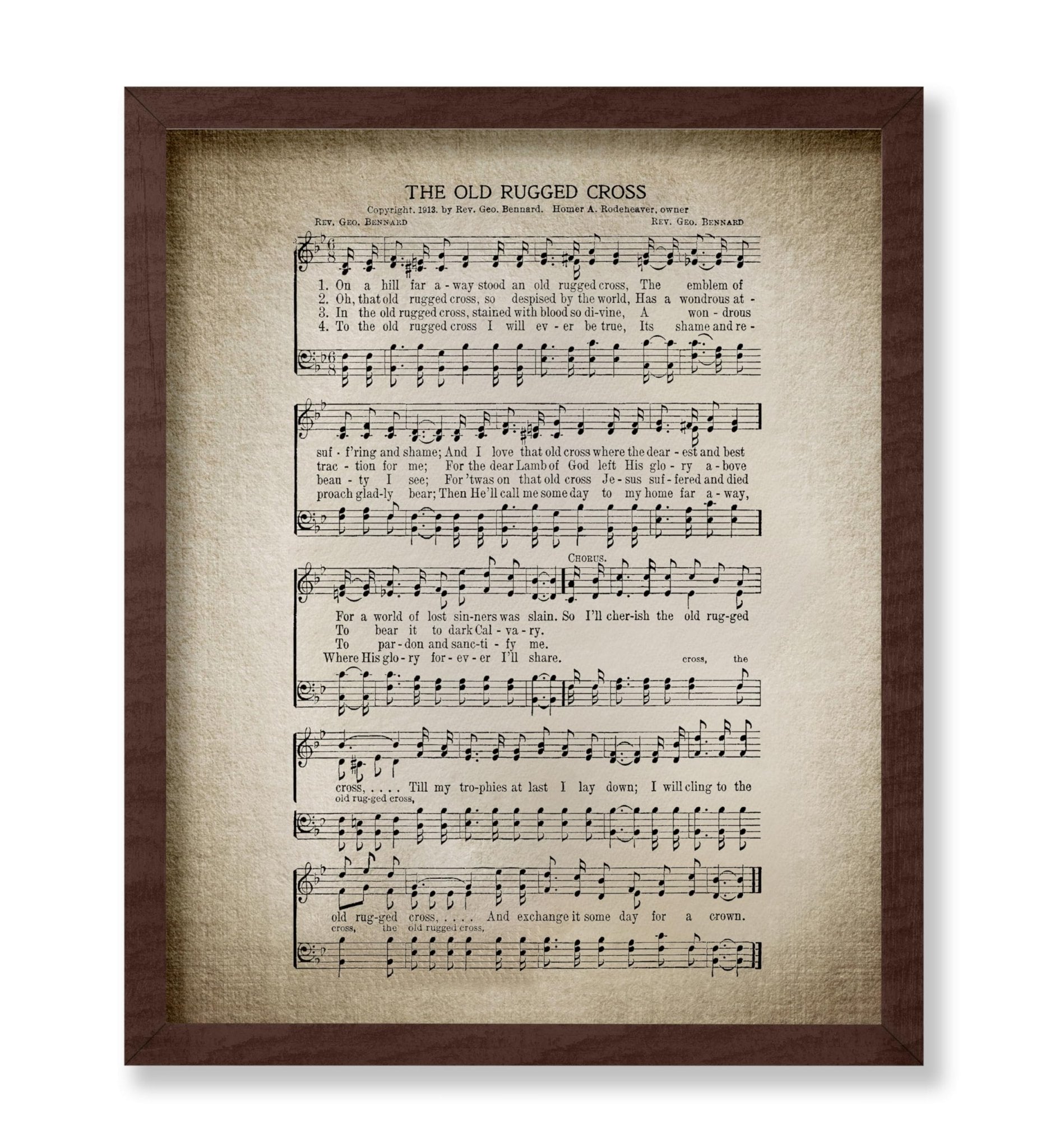 The Old Rugged Cross Hymnal Sheet No2