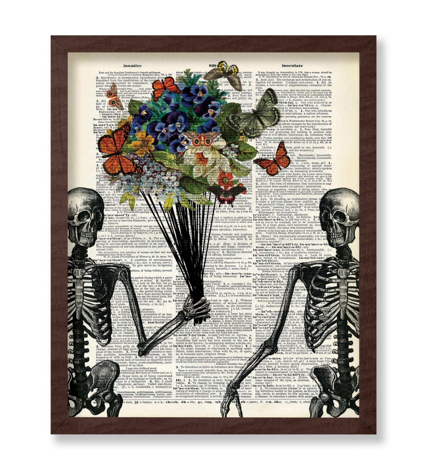 Skeleton Couple with Butterflies