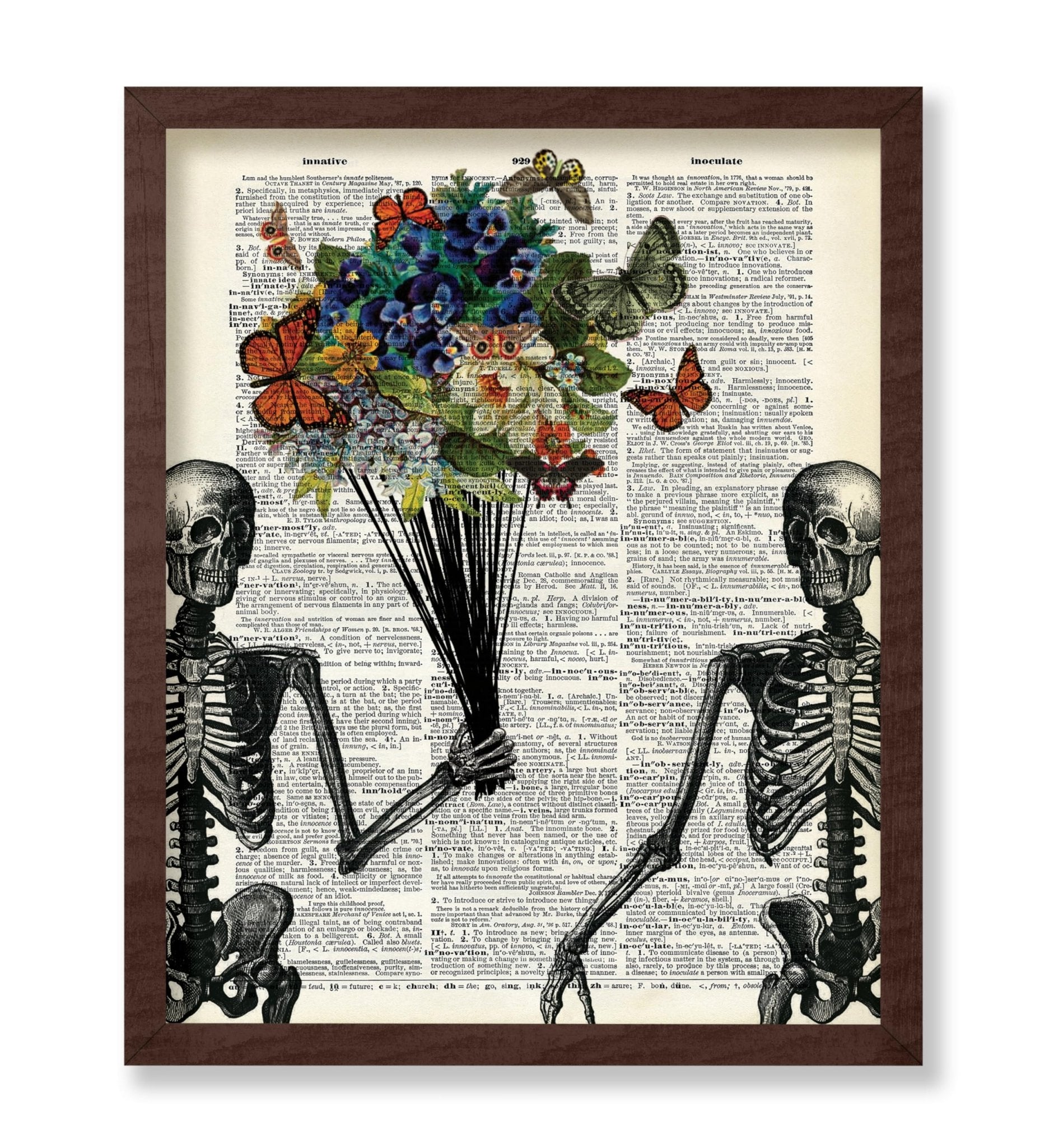 Skeleton Couple with Butterflies