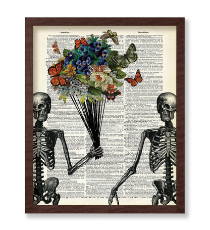 Skeleton Couple with Butterflies