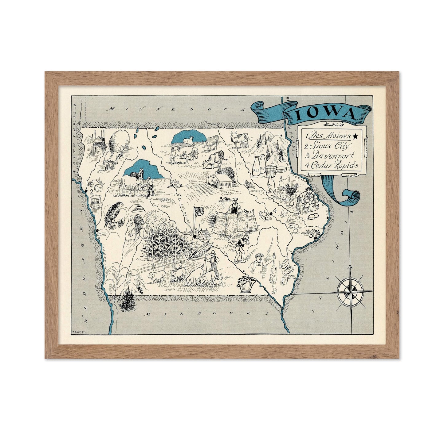 Iowa Pictorial Map