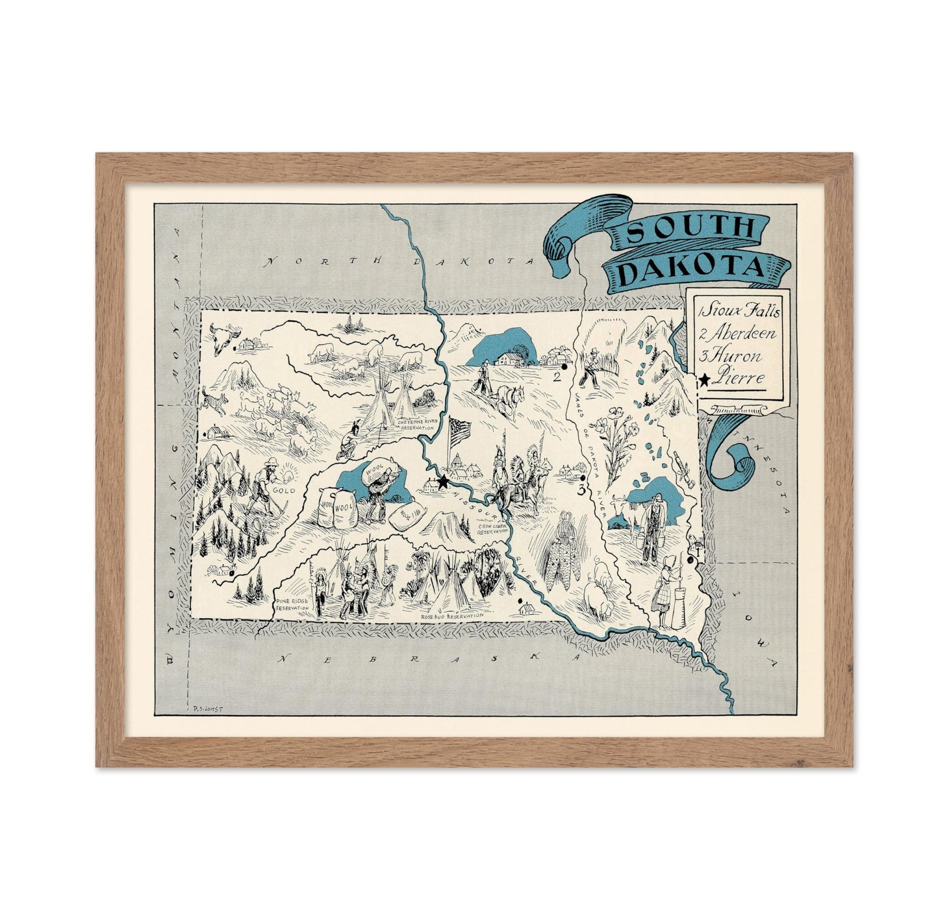 South Dakota Pictorial Map