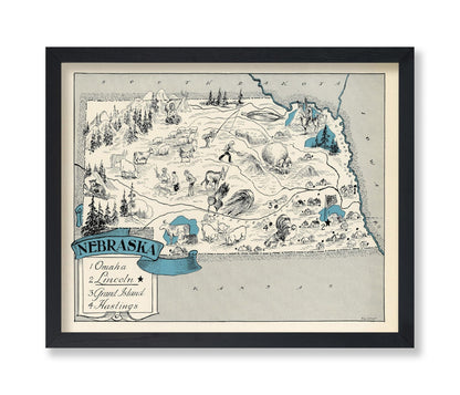 Nebraska Pictorial Map