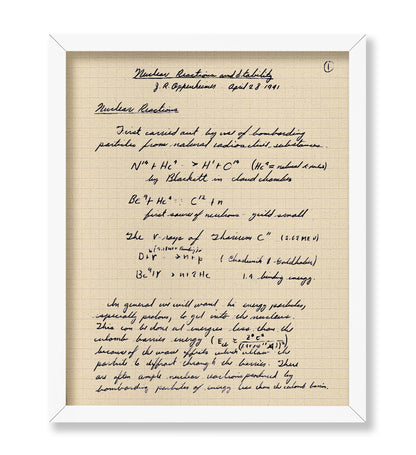 Oppenheimer Atomic Bomb Manuscript
