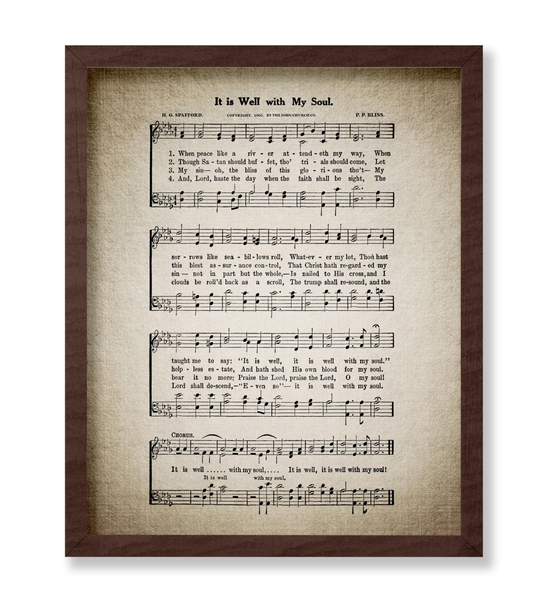 It Is Well With My Soul Hymnal Sheet No2