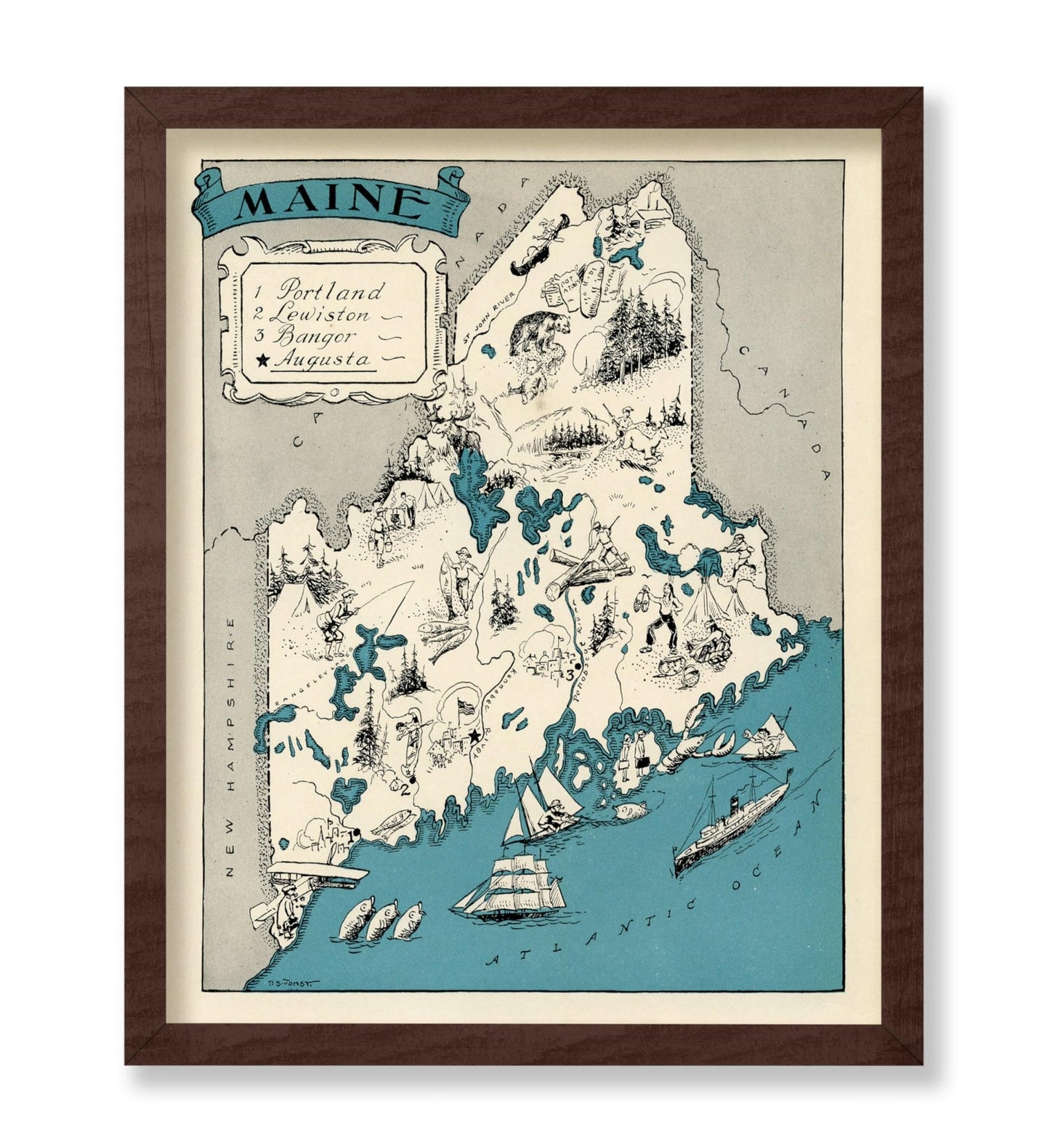 Maine Pictorial Map