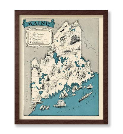 Maine Pictorial Map