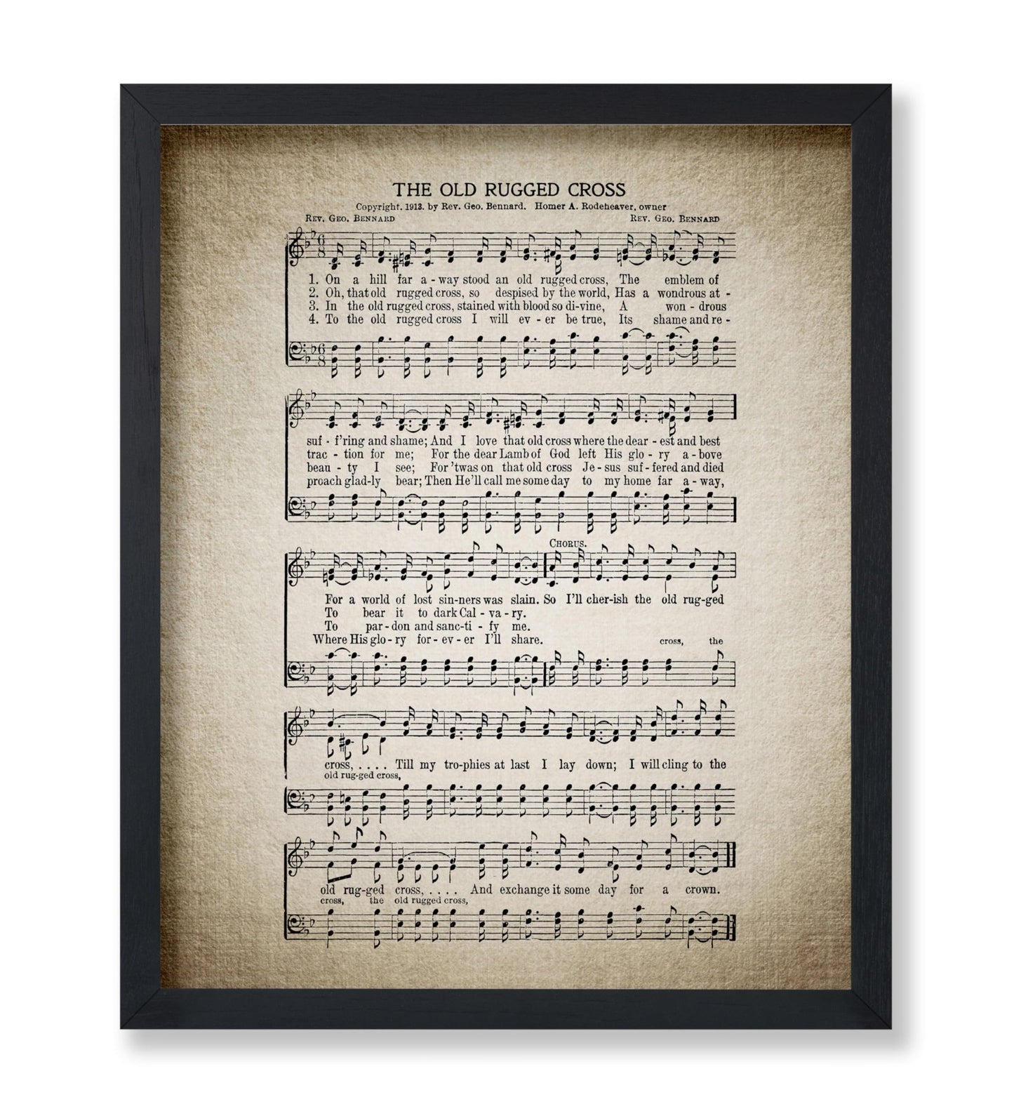 The Old Rugged Cross Hymnal Sheet No1