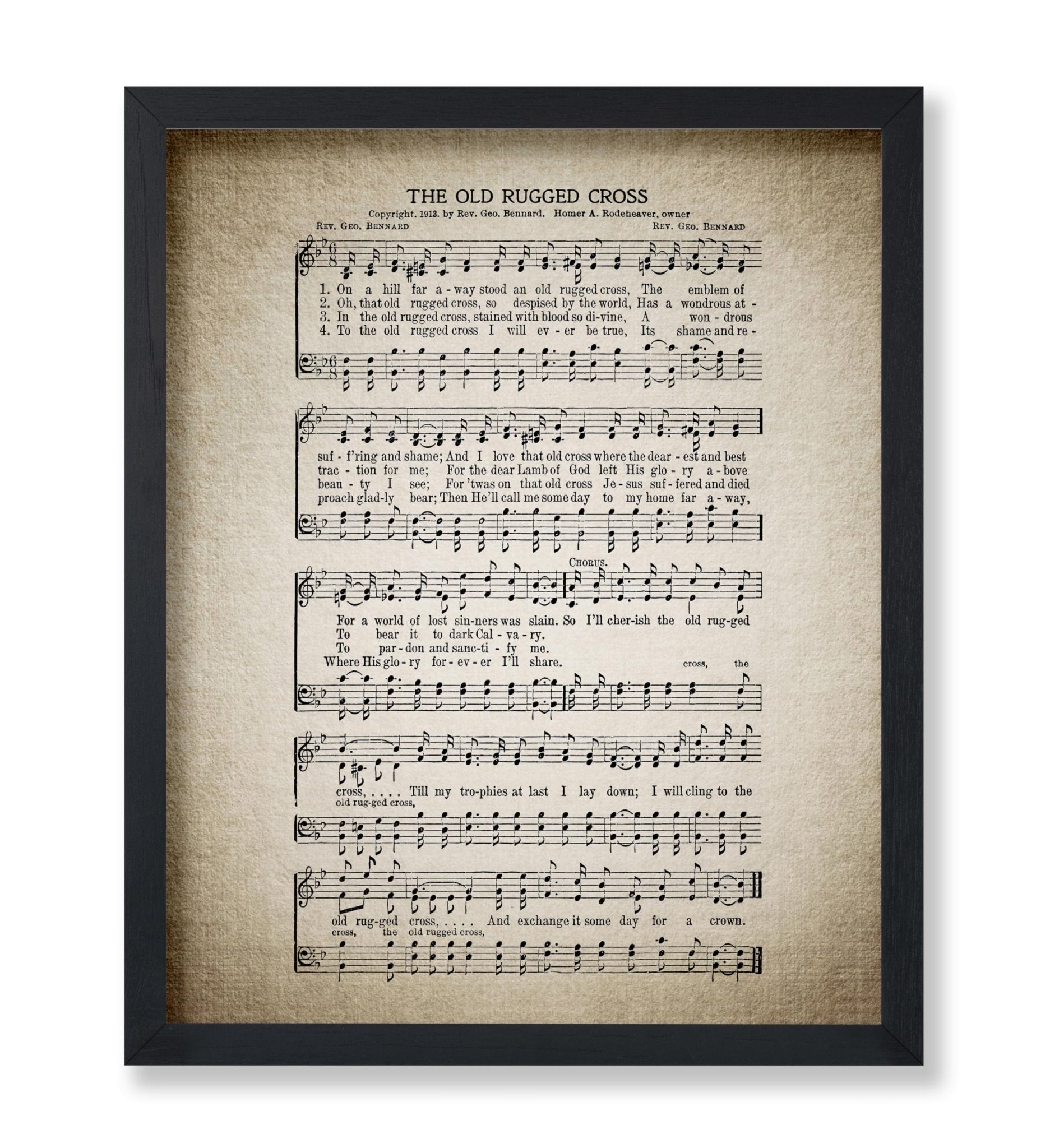 The Old Rugged Cross Hymnal Sheet No1