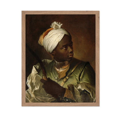 Portrait of a Black Man Holding a Bow