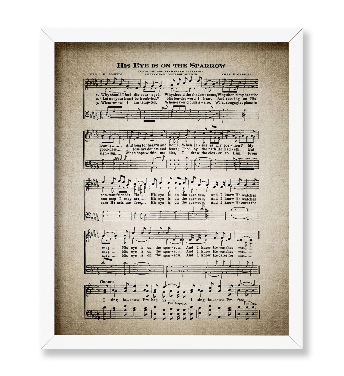 His Eye Is on The Sparrow Hymnal Sheet