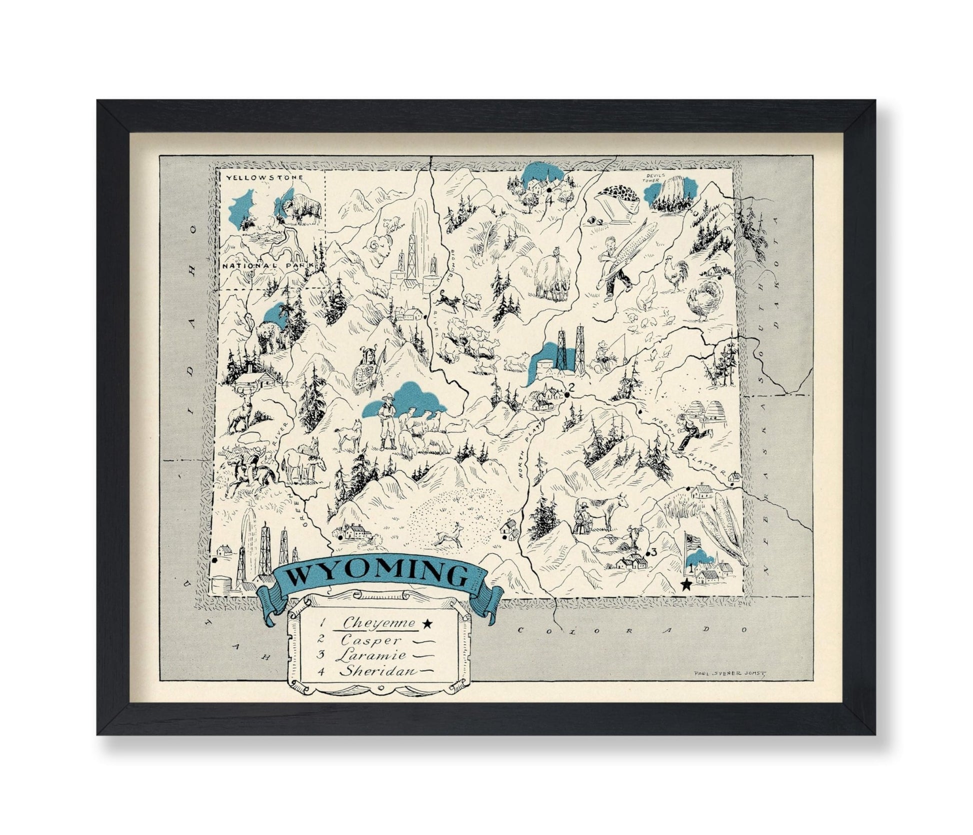 Wyoming Pictorial Map